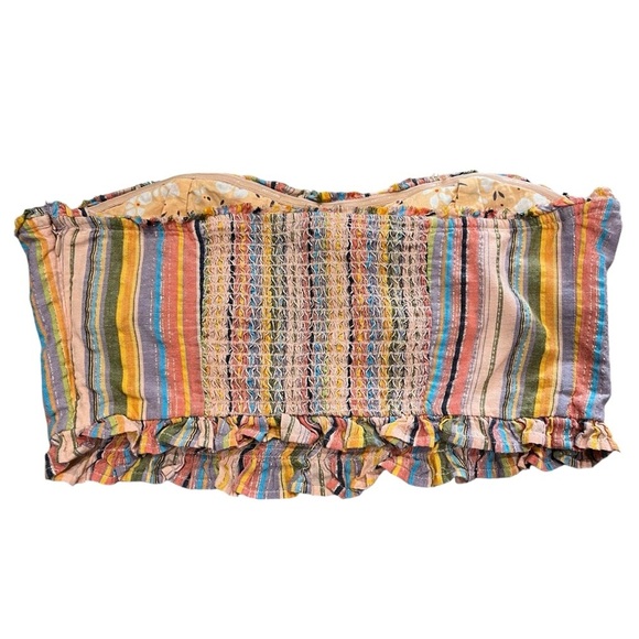 Pilcro Women’s Size M Rainbow Smocked Top Festival Going Out Strapless - Picture 7 of 11